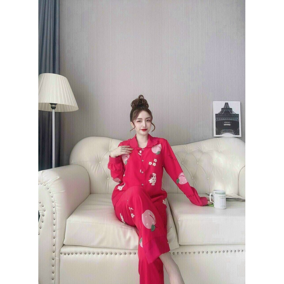 [ Miễn Phí Ship 2022 ] Set bộ lụa in sticker màu sắc, set bộ ngủ nữ chất lụa trơn thỏa mái kèm ảnh thật