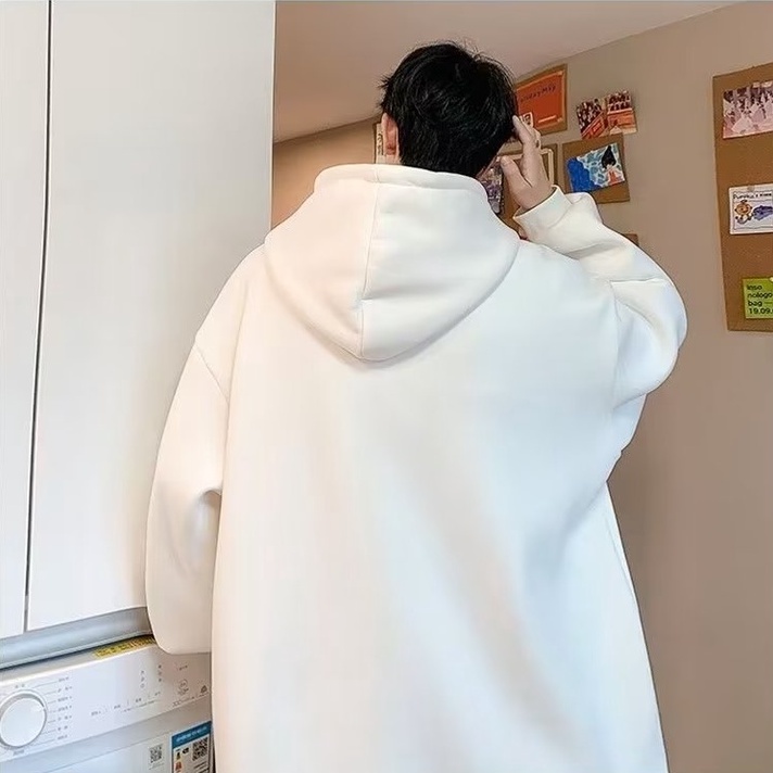 Áo Hoodie Dáng Rộng In Chữ Phong Cách Hàn Quốc Cho Nam Nữ