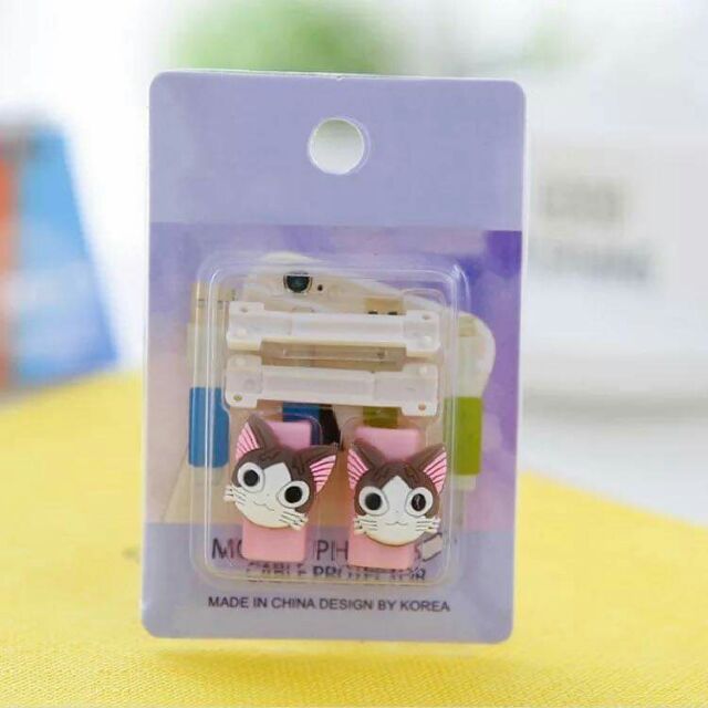 Combo bộ 2 nút Bảo vệ đầu sạc sticker kute | BigBuy360 - bigbuy360.vn