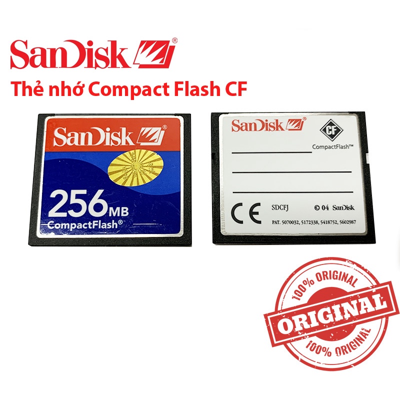 Thẻ nhớ CF 256MB SanDisk Compact Flash Card cho máy CNC công nghiệp, máy ảnh