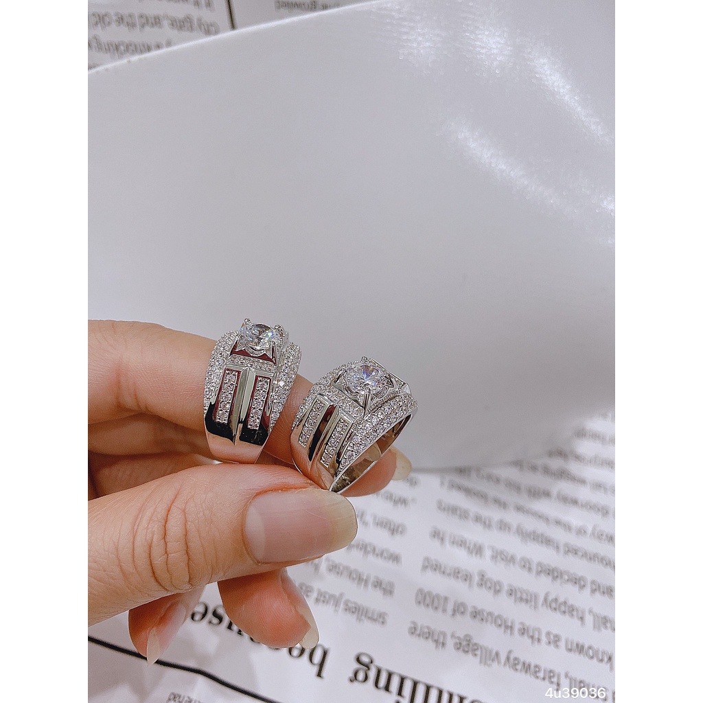 Nhẫn nam bạc xi bạch kim sang trọng - trang sức Lợi Hoàn