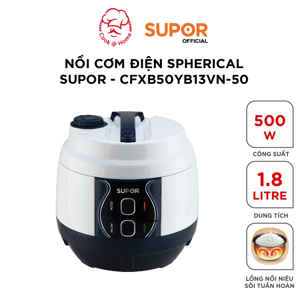 Nồi cơm điện Niêu Spherical Supor CFXB50YB13VN - 1.8L, 500W