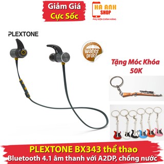Tai nghe bluetooth không dây Plextone BX343 - Viền vàng, viền xanh dương