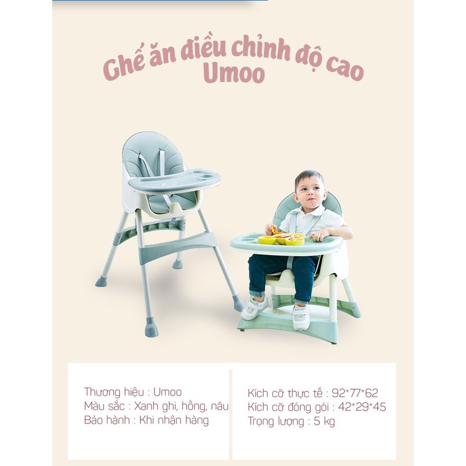 GHẾ ĂN UMOO KHÔNG BÁNH XE