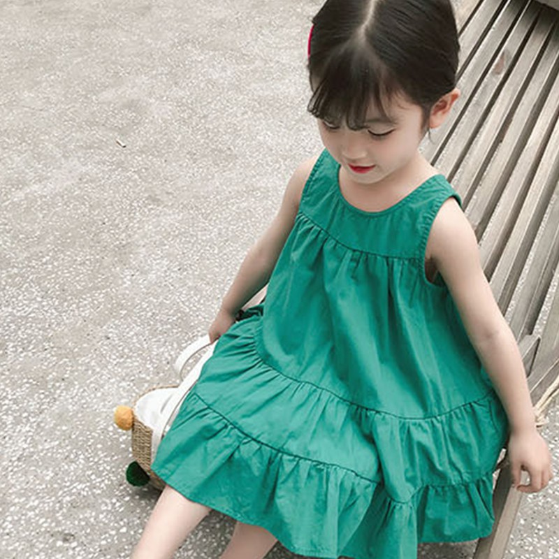 Đầm Không Tay Xinh Xắn Cho Bé Gái