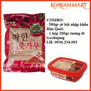 [KoreanMart] COMBO ỚT BỘT HÀN QUỐC 500GR + 1 HỘP TƯƠNG ỚT GOCHUJANG HÀN QUỐC 200GR