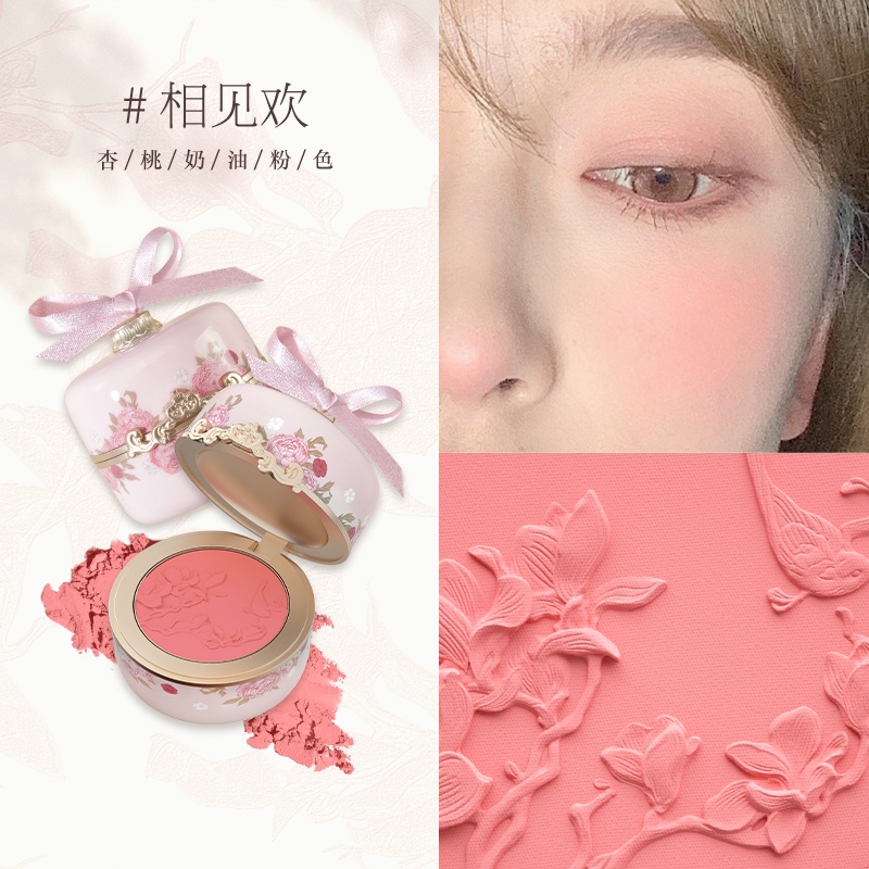 Phấn Má Hồng Khắc Họa Tiết Hoa Màu Tím Thần Tiên Thơ Mộng
