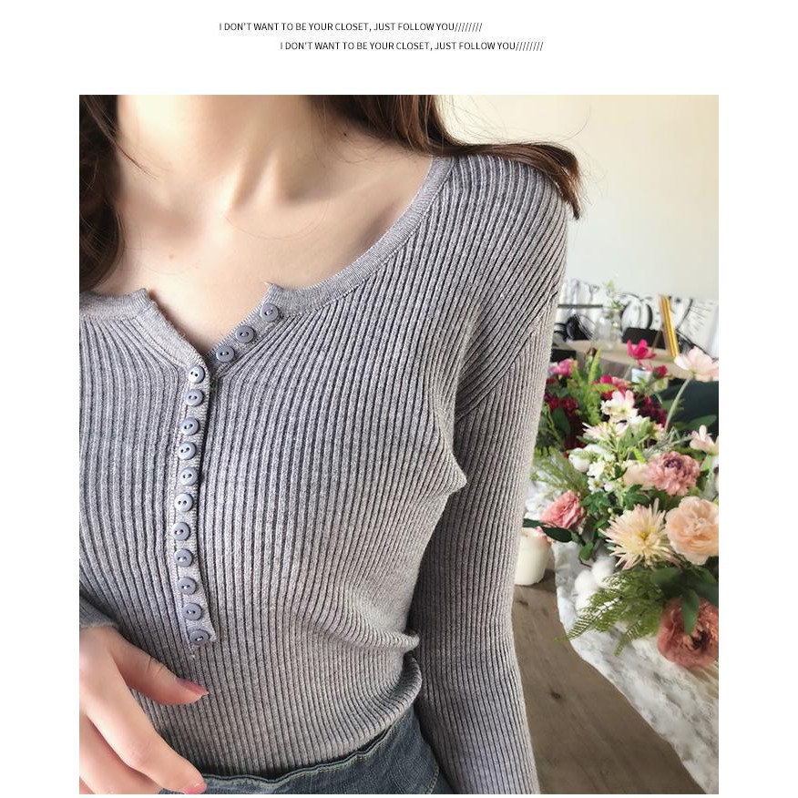 Áo Sweater Cổ Chữ V Dáng Ôm Ngắn Phong Cách Hàn Quốc Quyến Rũ Cho Nam Nữ