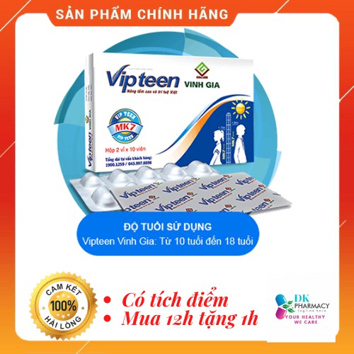 VIPTEEN(CHÍNH HÃNG MUA 12 tặng 1)- HỖ TRỢ TĂNG CHIỀU CAO CHO TRẺ TỪ 10 tuổi