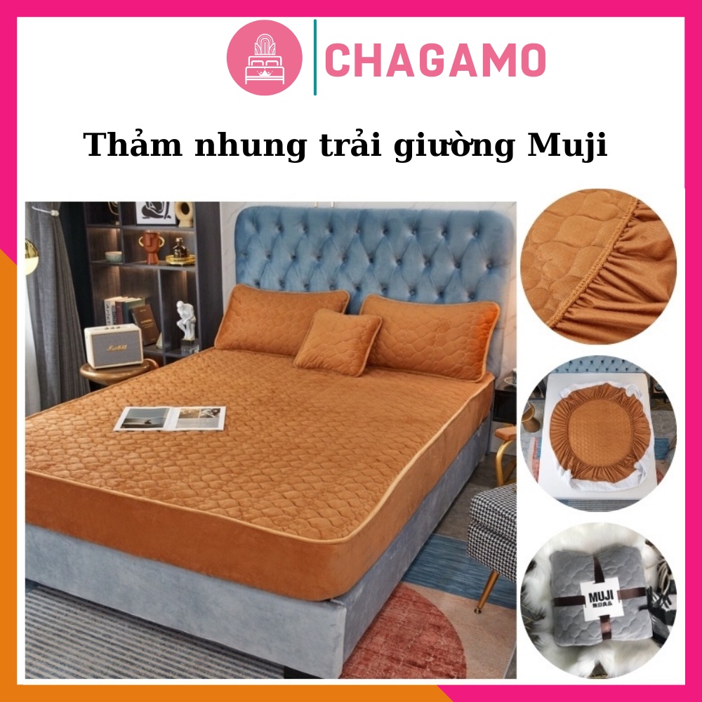 THẢM NHUNG TRẢI GIƯỜNG MUJI CAO CẤP XUẤT NHẬT