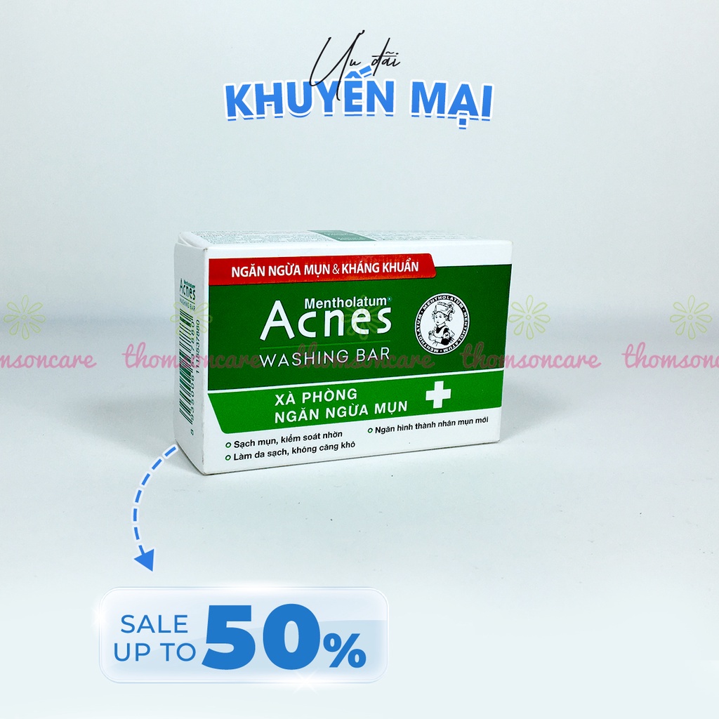 Xà bông ngừa mụn Acnes Washing Bar (75g) bánh xà phòng tắm hết mụn cho mặt và toàn thân cho cả nam, nữ