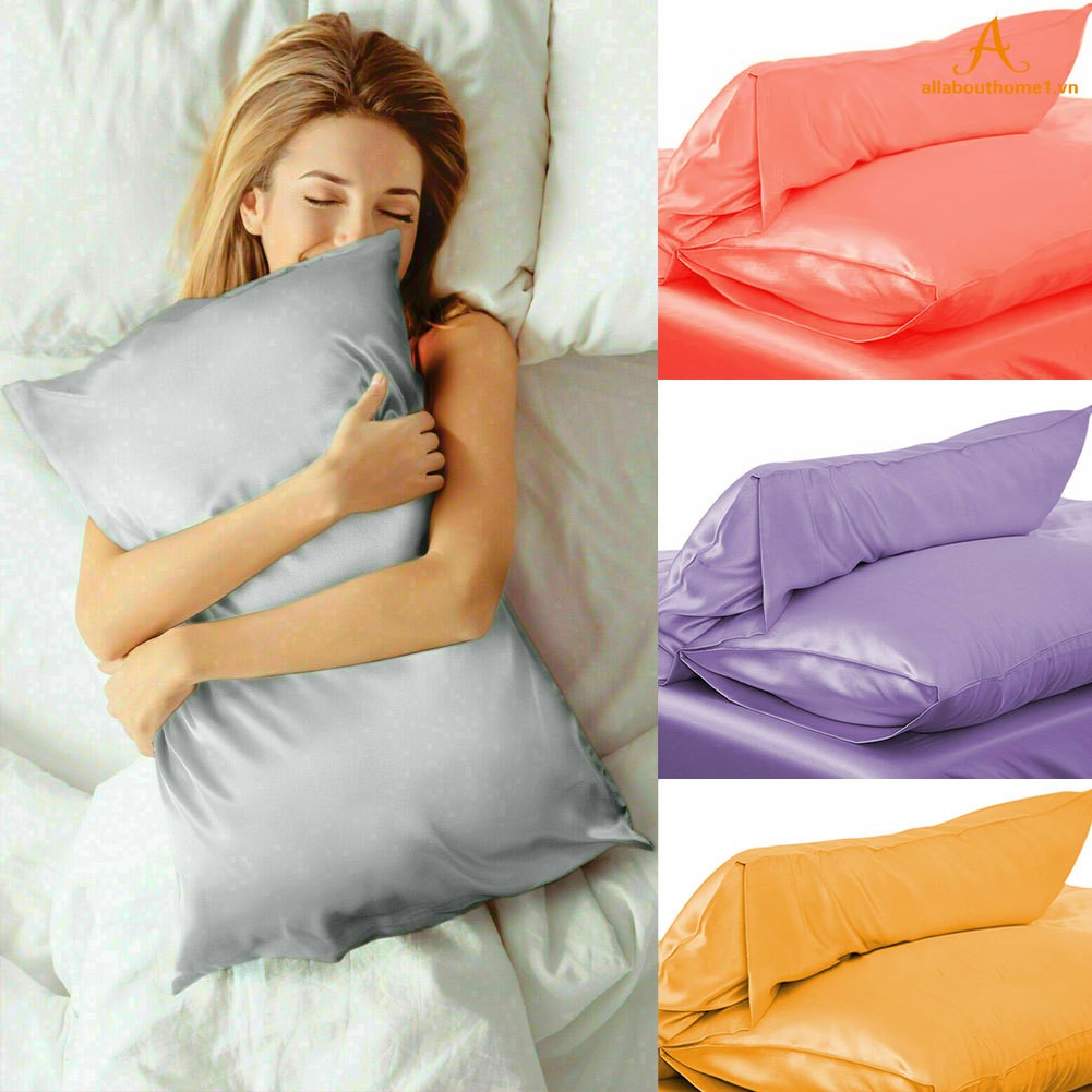 Vỏ gối lụa màu trơn