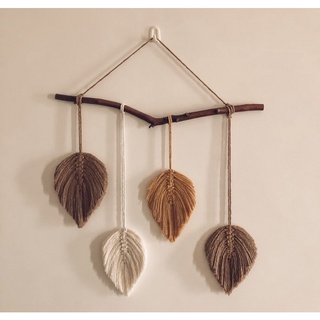 Macrame chiếc lá handmade treo tường trang trí