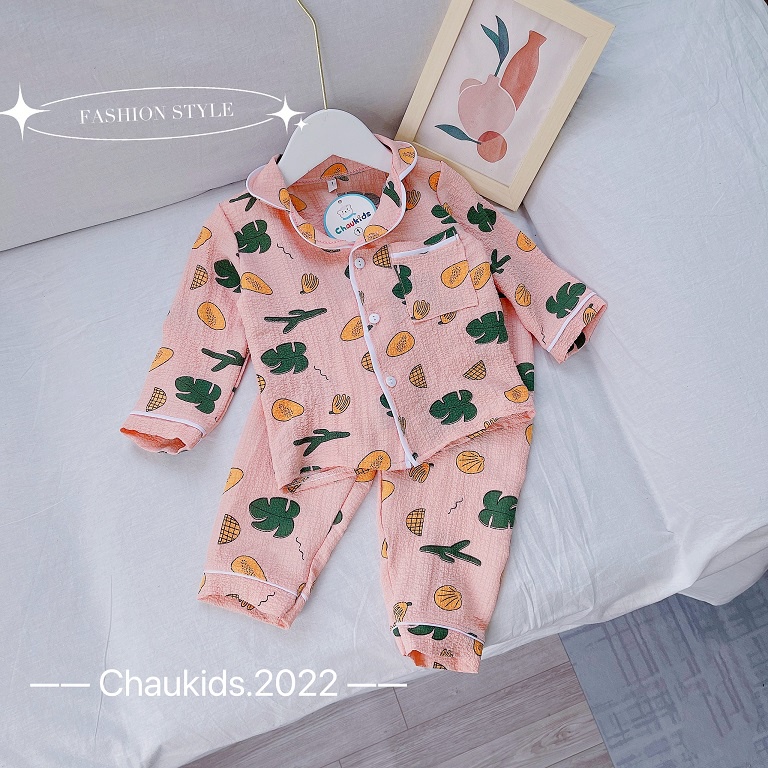 Bộ Pijama Dài Tay Cho Bé Chất Đũi Xốp Mềm Đẹp Họa Tiết Siêu Xinh DOBO057
