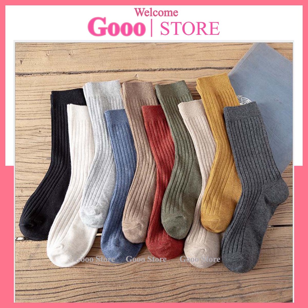 Tất vớ cao cổ trơn nhiều mầu sắc unisex kiểu dáng hàn quốc