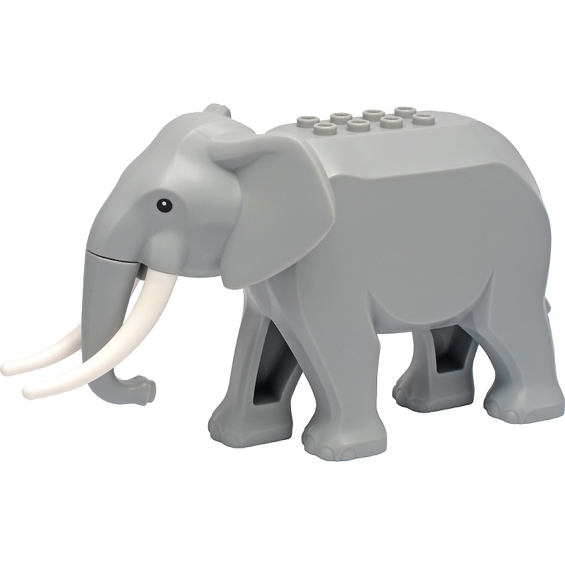 LEGO Elephant with Long White Tusks