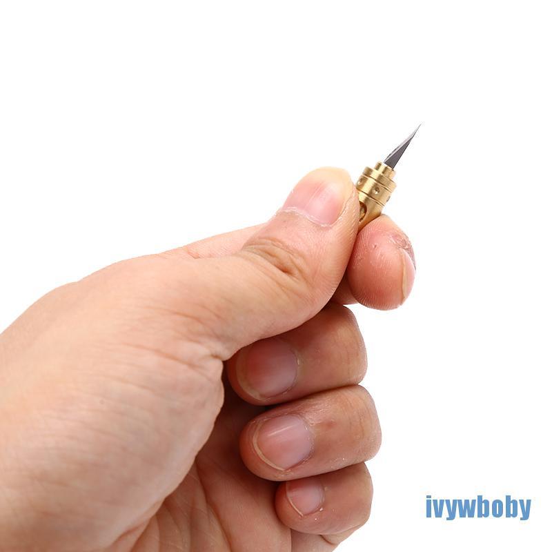 Dao Cắt Giấy / Móc Khóa Mini Bằng Đồng Thau Có Thể Thu Gọn Tiện Dụng
