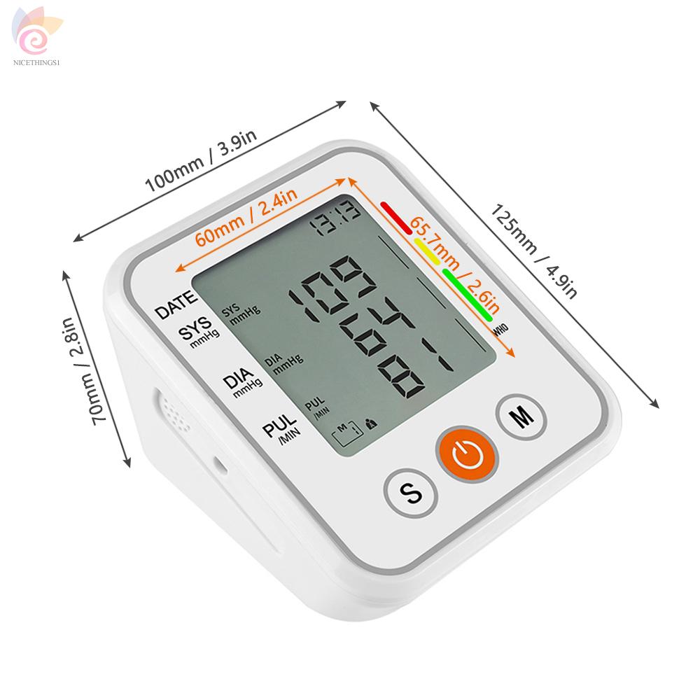 ET Blood Pressure Monitor Upper Arm Digital LCD Screen Electronic Sphygmomanometer Home Automatic Intelligent Arm-Cuff Sphygmomanometer Blood Pressure Meter