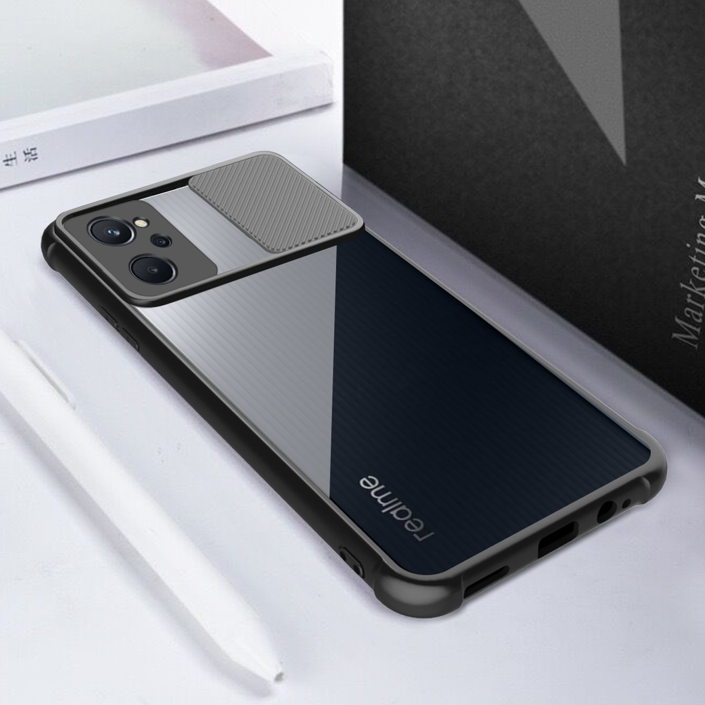 Ốp Điện Thoại Có Ngăn Kéo Bảo Vệ Máy Ảnh Cho Realme 8 7 6 5 Pro 5i 6i 7i 9i 5S 6S C3 C17 Narzo 20 Pro C21Y C25Y