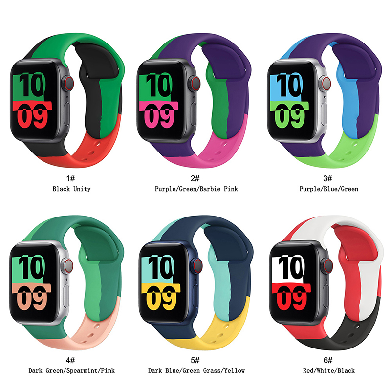 Dây Silicone Thay Thế Cho Đồng Hồ Apple Watch Se 6 5 4 3 2 1 38mm 40mm 42mm 44mm