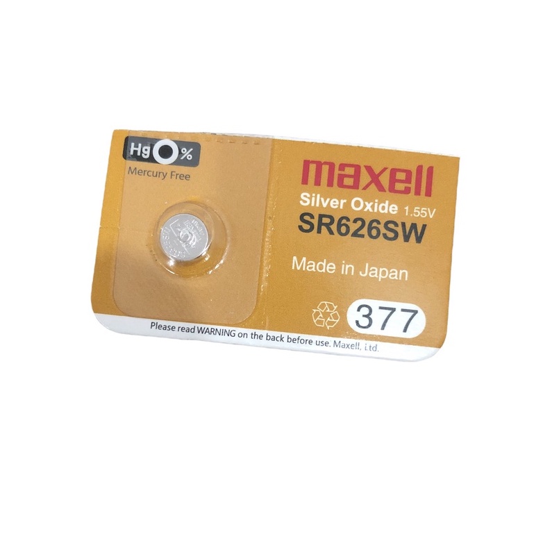 Vỉ  1 vên pin Maxell 626 SR626SW 377 PVMSS6 Nhật  Bản