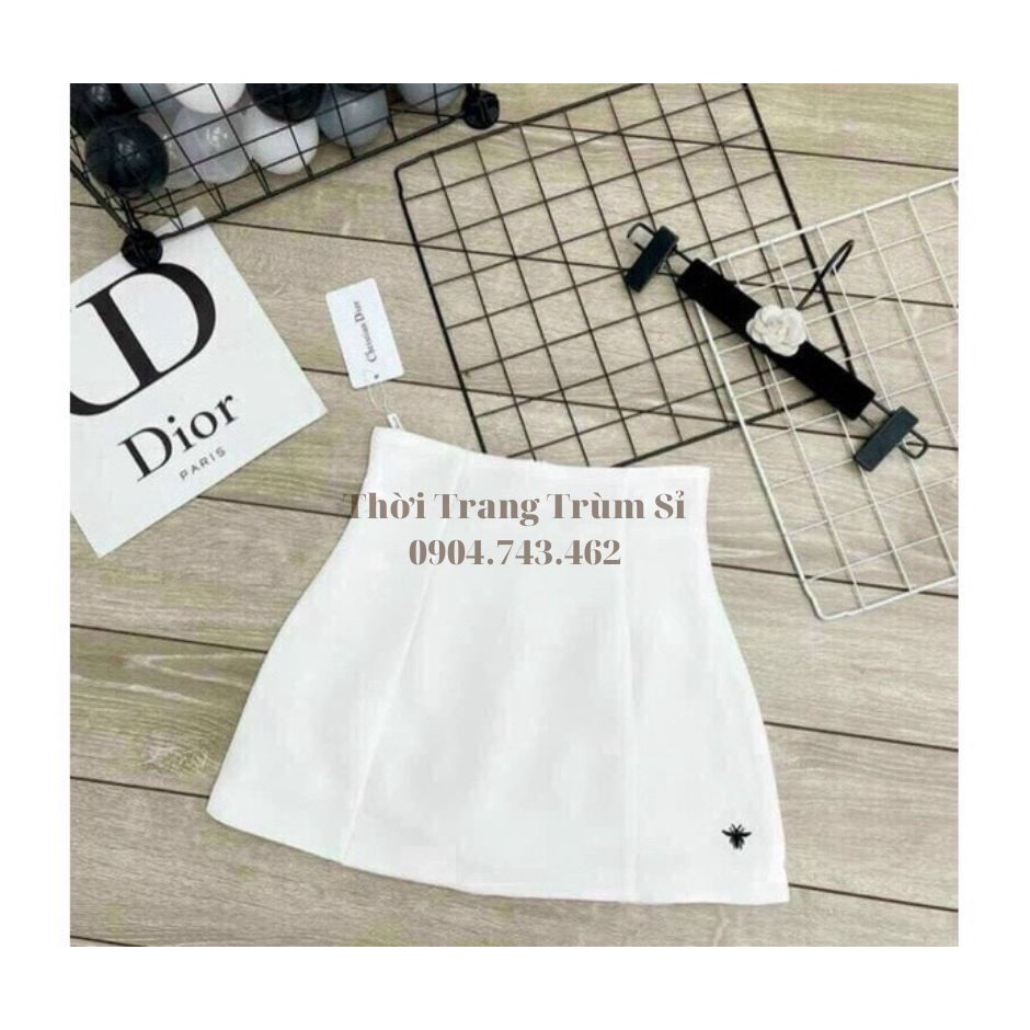 Chân váy chữ A thêu họa tiết Ong