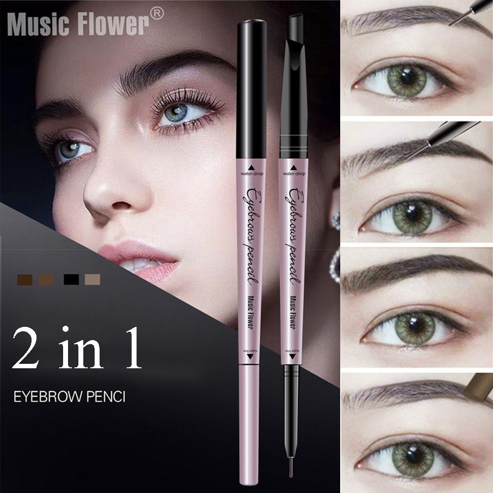 Bút Kẻ Lông Mày Music Flower Màu Xám Đậm Chống Thấm Nước