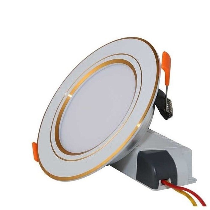 Đèn LED Downlight âm trần 7W Rạng Đông AT10L 90/7W, Vỏ nhôm đúc (Viền vàng)