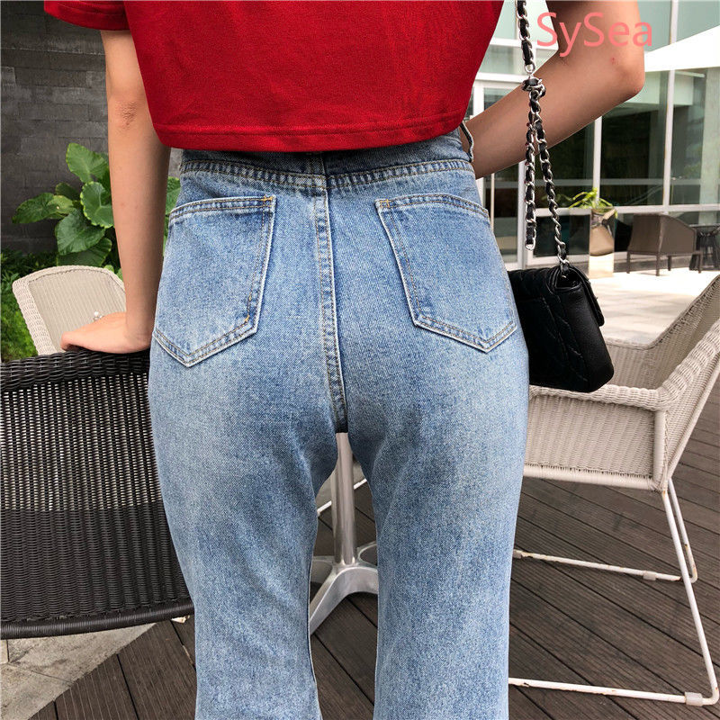 Quần denim dài lưng cao thiết kế ôm sát tôn dáng