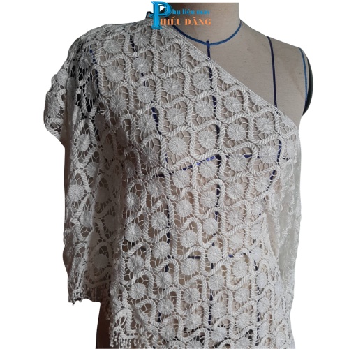 Ren viền cotton trang trí, hanmade bản to 35cm -43cm ,ren lưới may đồ,chất đẹp, mềm mại.Phụ liệu may Hiếu Đăng