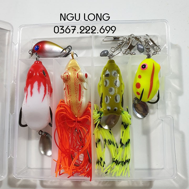 Combo Hộp 5 Mồi giả câu cá lóc siêu nhạy cá - chuyện trị rô phi, lóc, chuối, sộp, thiểu, cá chim giá tại xưởng