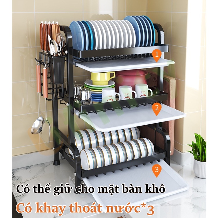 Lifinity Kệ Để Chén Bát Đĩa Đa Năng-Thép carbon Cao Cấp Màu Đen Dung lượng lớn Chịu tải và Ổn định mạnh