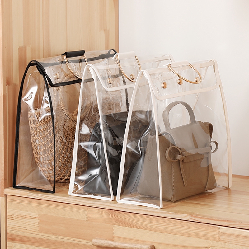Hanging wardrobe transparent storage bag tote finishing dust bag