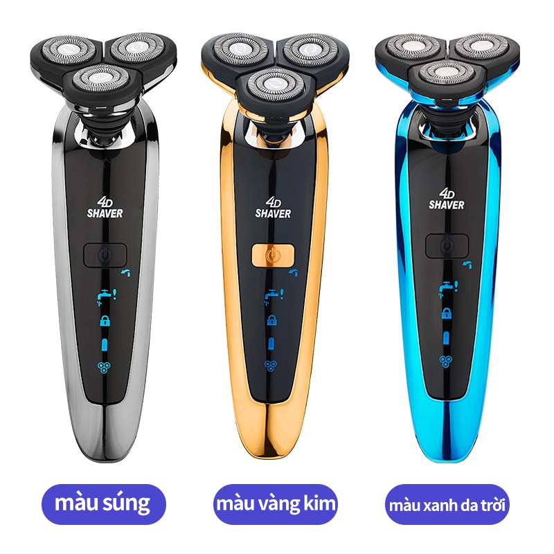 Máy cạo râu điện ba lưỡi dao veneer nổi lưỡi dao cạo râu nam giới rửa và bào râu - FS-8500