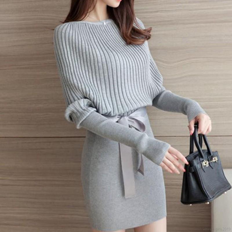 Bộ đầm kiểu áo len + chân váy ngắn thời trang dành cho nữ