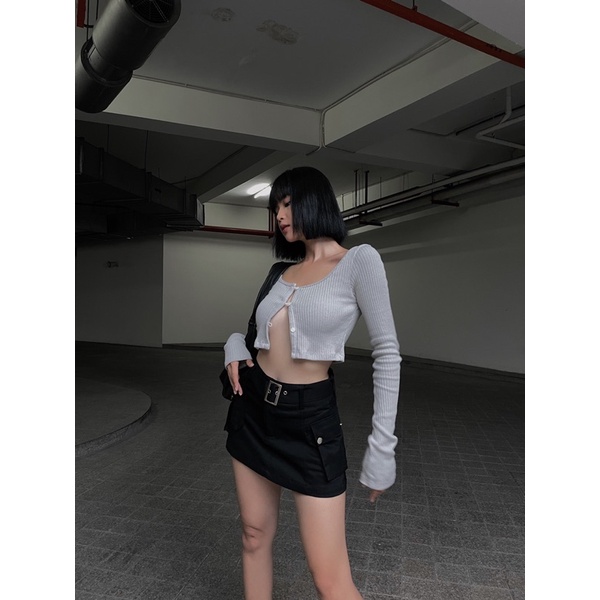 Amber Skirt| Chân váy túi hộp ngang rốn kèm belt