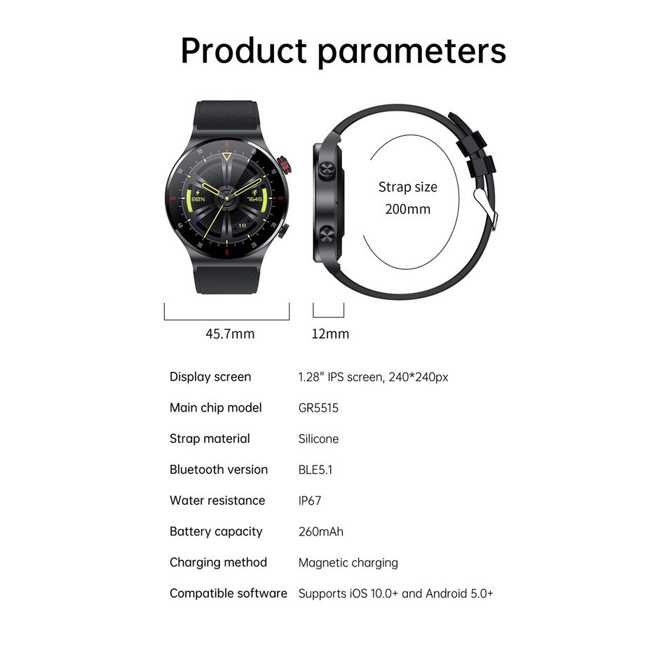 Đồng hồ thông minh LIGE Nam mới dành cho doanh nhân Đồng hồ thông minh Bluetooth Cuộc gọi sạc không dây Đồng hồ nam thể thao Theo dõi thể dục Vòng đeo tay