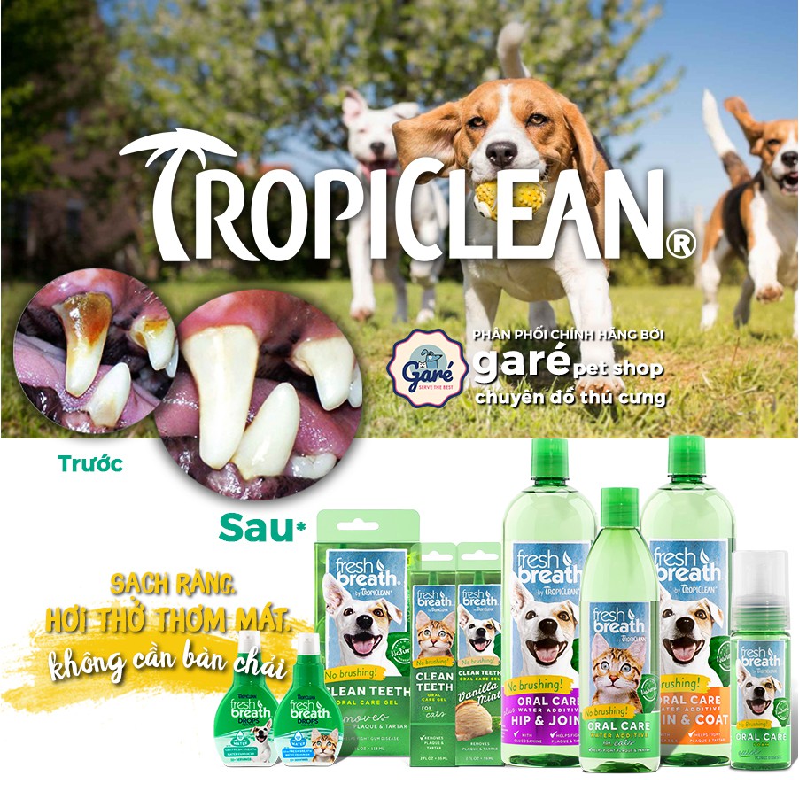 Dung dịch vệ sinh, giảm mùi hôi và nhổ lông tai cho Chó &amp; Mèo TropiClean - TropiClean Ear Cleaner Dual Action Tropiclean