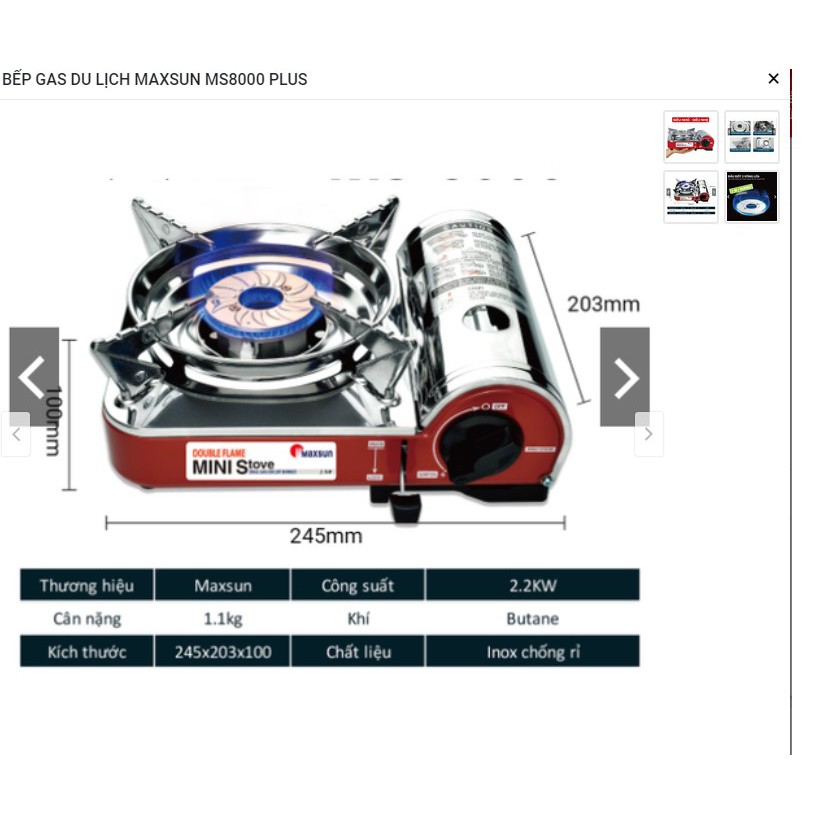 BẾP GAS DU LỊCH MAXSUN MS8000 PLUS.