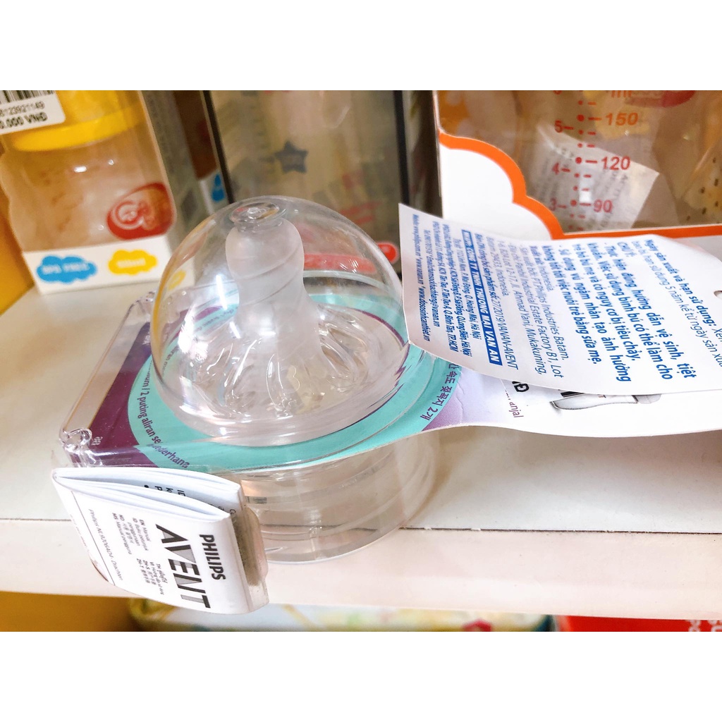 Núm Ti Silicon Philips Avent Natural Cổ Rộng Siêu Mềm Cho Bé ( GIÁ 1C )