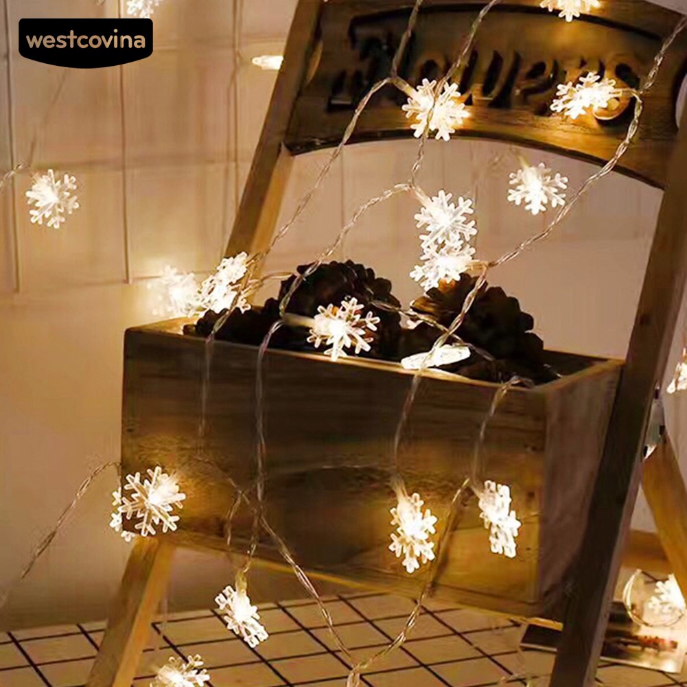 Dây Đèn Led 20 Bóng Hình Bông Tuyết Trang Trí Giáng Sinh
