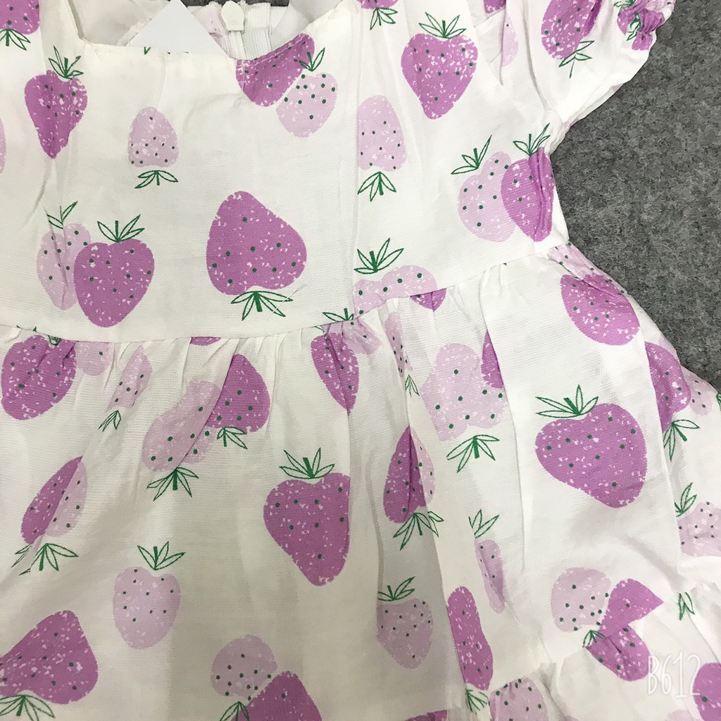 Váy bé gái Babydoll dâu tây tím XHN626