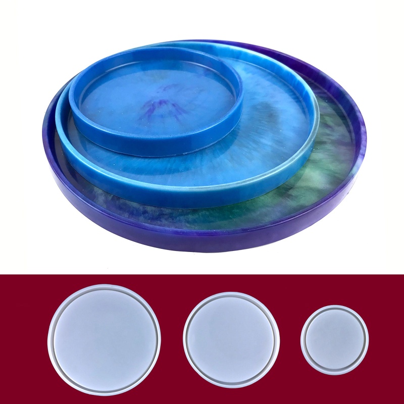 Khuôn Silicone Hình Tròn Làm Khay Trang Sức Epoxy Resin DIY
