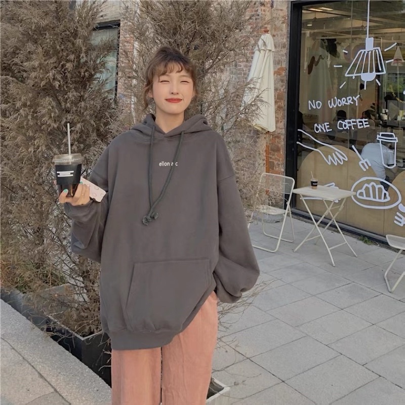 Áo hoodie nam nữ,Áo sweater nỉ nam nữ from rộng Unisex chất nỉ ngoại siêu dày dặn in chữ ELLON | BigBuy360 - bigbuy360.vn