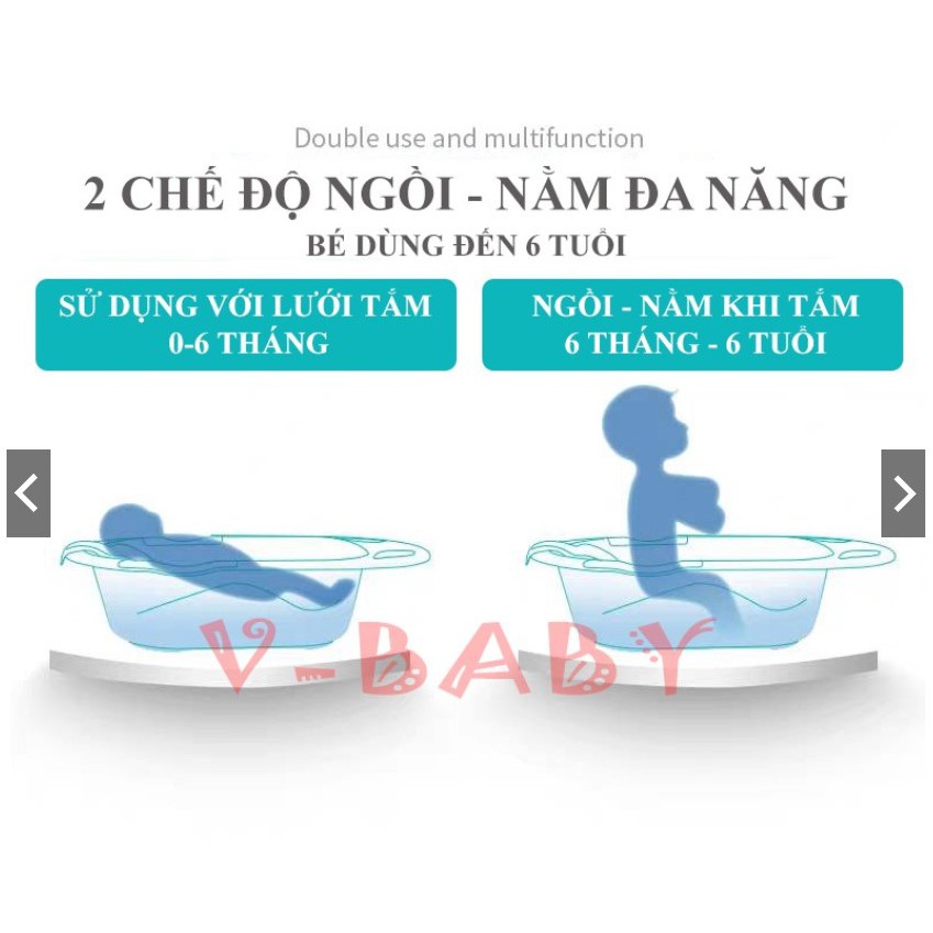 Bồn tắm cho trẻ em V-Baby có thể canh nhiệt độ