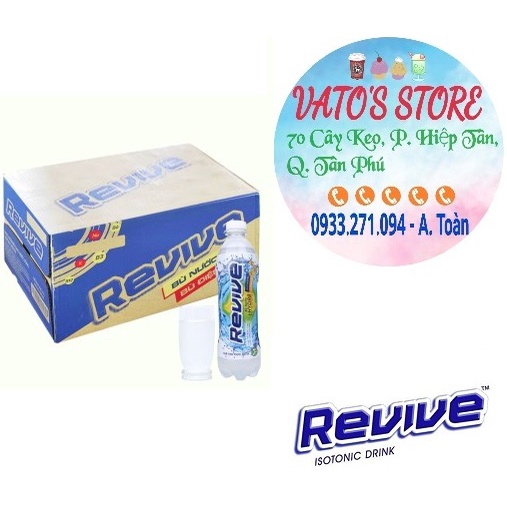 Thùng 24 chai Nước bù khoáng REVIVE muối khoáng chai 500ml / Lốc 6 chai REVIVE trắng isotonic chai 500ml