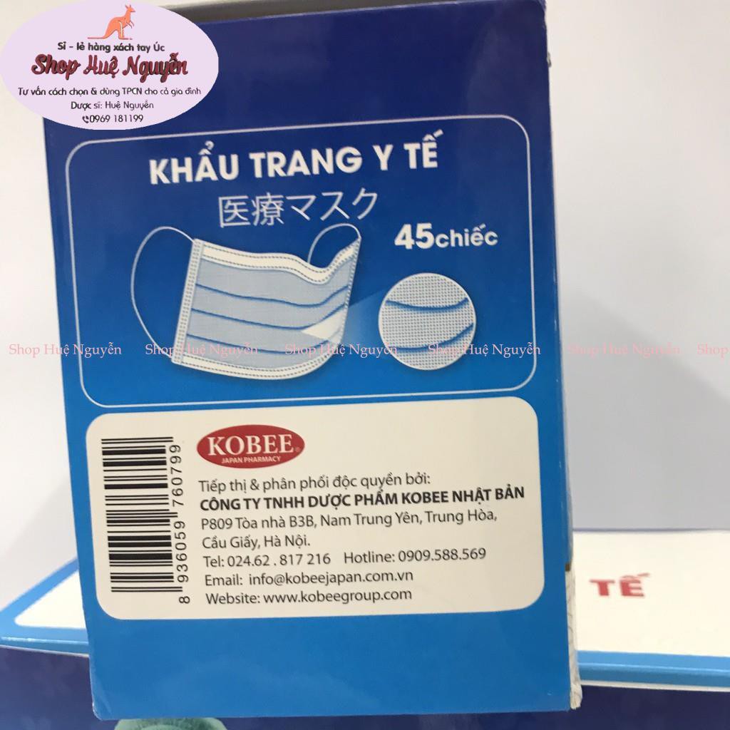 chiếc Khẩu trang y tế Kobee tiệt trùng bằng khí E.O.GAS ( đóng 1 cái 1 túi- hộp 50 cái)