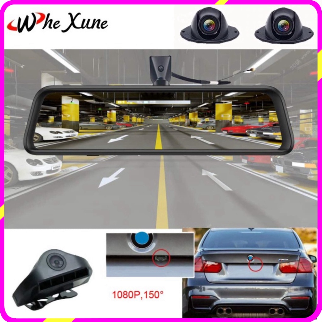 [GIÁ TỐT - CHÍNH HÃNG 100%] Camera hành trình 360 độ gắn gương xe ô tô Whexune K960, Ram 2GB, Rom 32GB, màn hình 12 inch