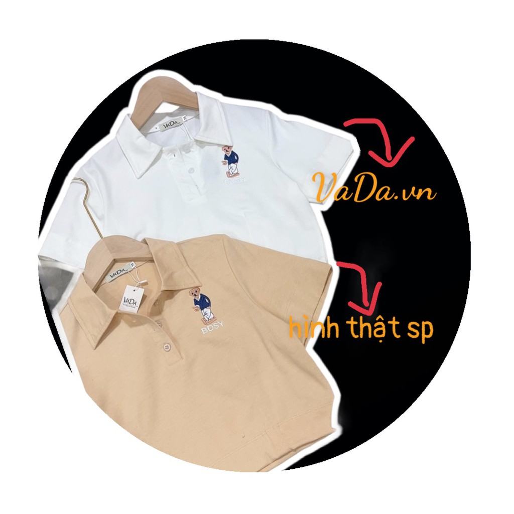 Set trang phục Áo thun tay ngắn croptop thêu Gấu  + Chân váy lót quần siêu xinh dễ thương 2021 - Thời trang VADA - SB6
