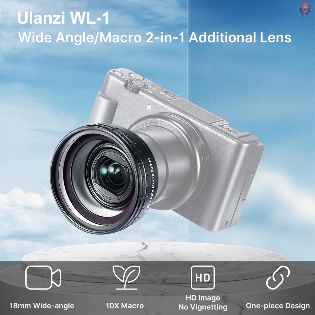 Ống kính Ulanzi Wl-1 18mm macro 10X 2 trong 1 kèm khăn lau cho máy ảnh Zv1 Rx100M7 chất lượng cao